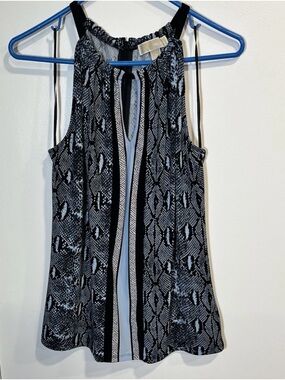 Michaels Black and White Snake-Print Keyhole Halter Camisole